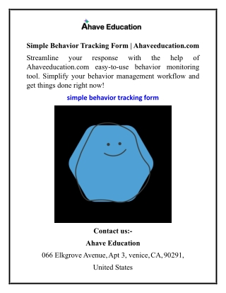 Simple Behavior Tracking Form Ahaveeducation.com
