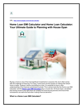 Home Loan EMI Calculator and Home Loan Calculator Your Ultimate Guide to Planning with House Gyan (1)