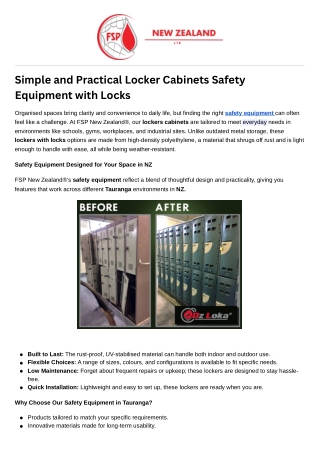 Simple and Practical Locker Cabinets Safety Equipment with Locks