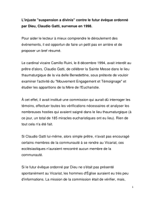 La suspension a divinis injuste contre Claudio Gatti