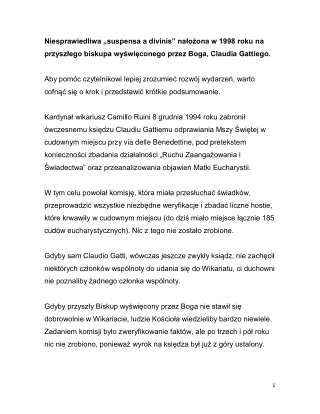 Niesprawiedliwe zawieszenie a divinis przeciwko Claudio Gatti