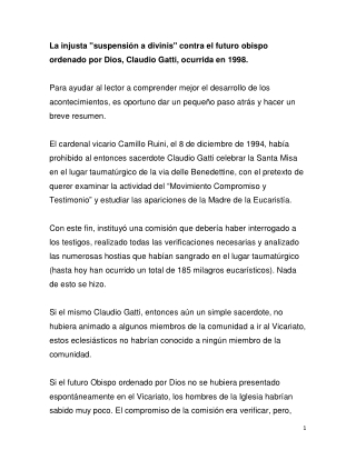 La injusta suspensión a divinis contra Claudio Gatti