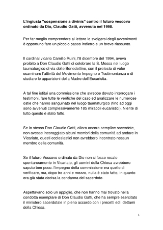 La sospensione a divinis ingiusta contro Claudio Gatti