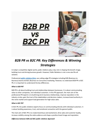 B2B PR vs B2C PR: Key Differences & Winning Strategies