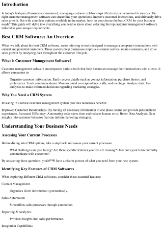 Top Customer Management Software: How to Choose the Best CRM for Your Business N