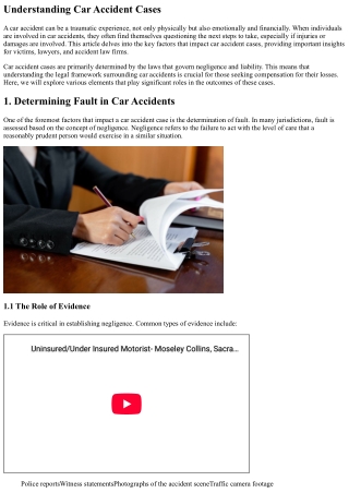 Key Factors That Impact Car Accident Cases