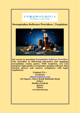 Sweepstakes Software Providers Tecpinion