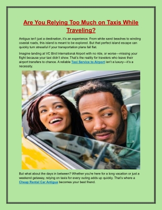 Are You Relying Too Much on Taxis While Traveling