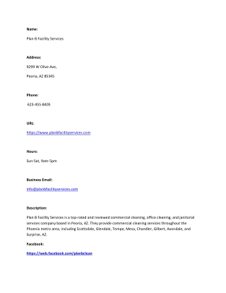 Plan B Facility Services