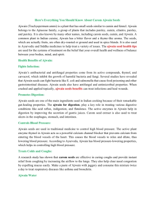 Here's Everything You Should Know About Carom Ajwain Seeds