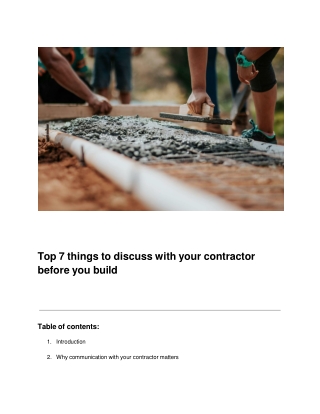 Top 7 Things to Discuss With Your Contractor Before You Build
