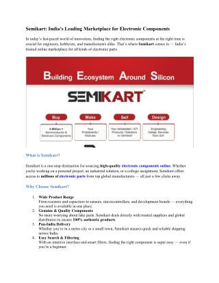 Semikart India’s Leading Marketplace for Electronic Components