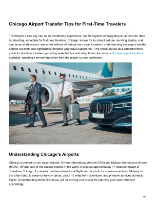 Chicago Airport Transfer Tips for First-Time Travelers