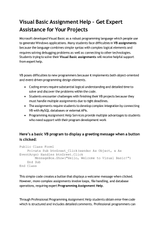 Visual Basic Assignment