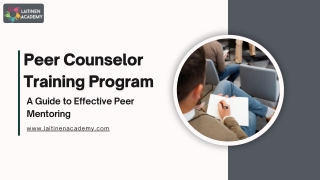 Peer Counselor Training Program A Guide to Effective Peer Mentoring