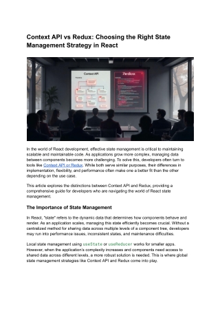 Context API vs Redux – A Developer’s Guide to React State Management