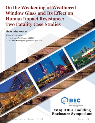 2019 IIBEC BES Proceedings- On the Weakening of Weathered Window Glass