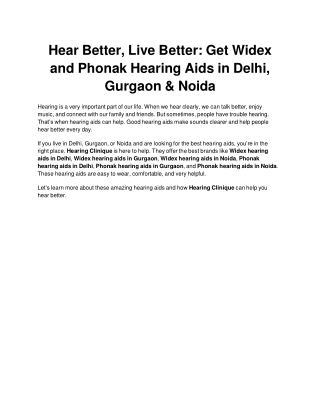 Hear Better, Live Better_ Get Widex and Phonak Hearing Aids in Delhi, Gurgaon & Noida