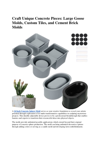 Craft Unique Concrete Pieces