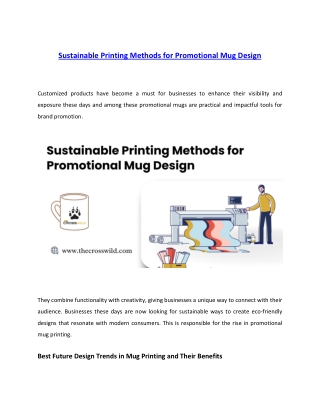 Sustainable Printing Methods for Promotional Mug Design