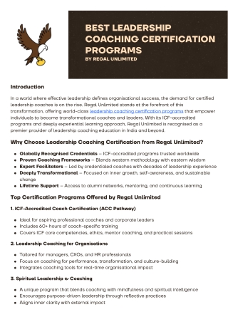 Best Leadership Coaching Certification Programs