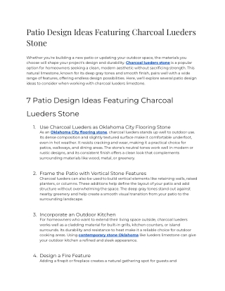 Patio Design Ideas Featuring Charcoal Lueders Stone
