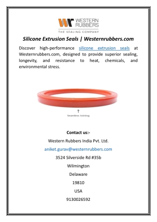 Silicone Extrusion Seals  Westernrubbers.com