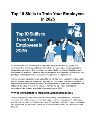 Top 10 Skills to Train Your Employees in 2025