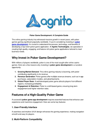 Poker Game Development_ A Complete Guide