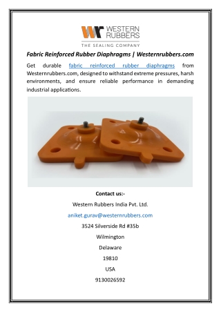 Fabric Reinforced Rubber Diaphragms Westernrubbers.com