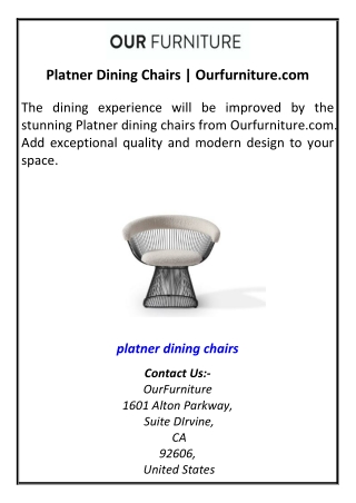 Platner Dining Chairs | Ourfurniture.com
