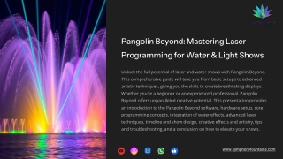 Pangolin Beyond Mastering Laser Programming for Water and Light Shows.