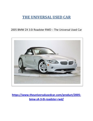 2005 BMW Z4 3.0i Roadster RWD