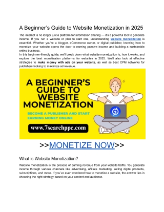 A Beginner’s Guide to Website Monetization in 2025
