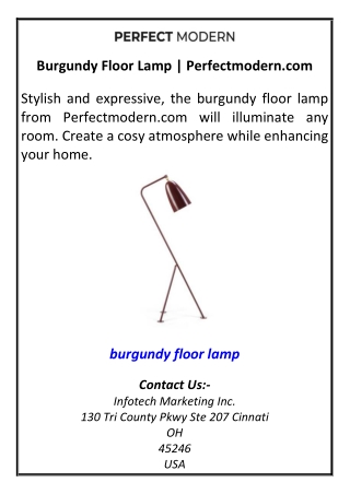 Burgundy Floor Lamp | Perfectmodern.com
