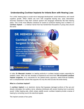 Understanding Cochlear Implants for Infants Born with Hearing Loss