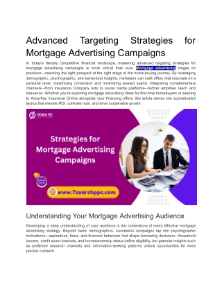 Advanced Targeting Strategies for Mortgage Advertising Campaigns