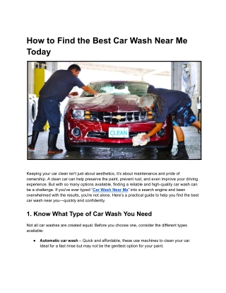 Finding the Best Car Wash Near Me