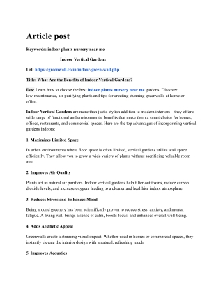 What Are the Benefits of Indoor Vertical Gardens_