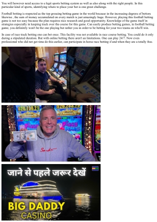 Basic Specifics Of Sports Betting Online