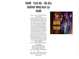 Vin88 - Trần My – Tác Giả Content Hàng Đầu tại Vin88