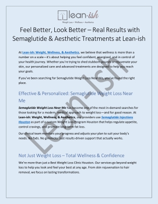 Semaglutide Weight Loss Near Me