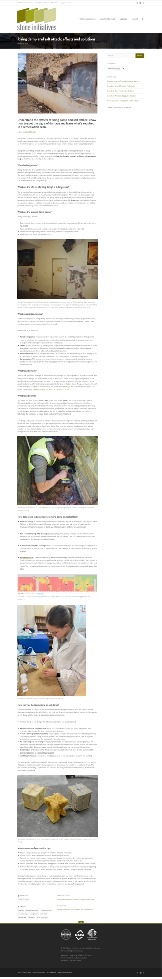Rising damp and salt attack effects and solutions