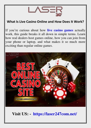 What Is Live Casino Online and How Does It Work?