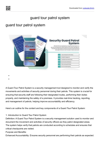 Guard Tour Patrol System Singapore