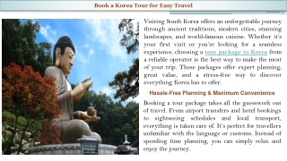 Book a Korea Tour for Easy Travel