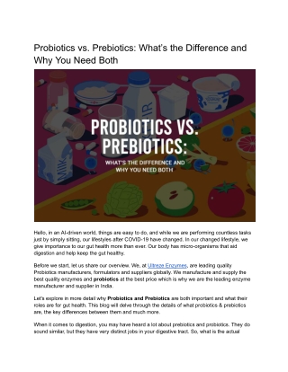 Probiotics vs Prebiotics: Key Differences & Why Your Gut Needs Both