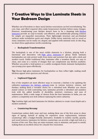 7 Creative Ways to Use Laminate Sheets in Your Bedroom Design