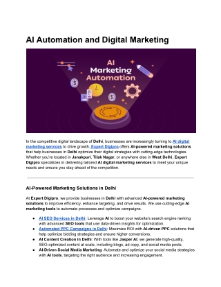 AI Automation and Digital Marketing