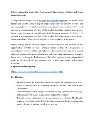 Sodium Metabisulfite Market
